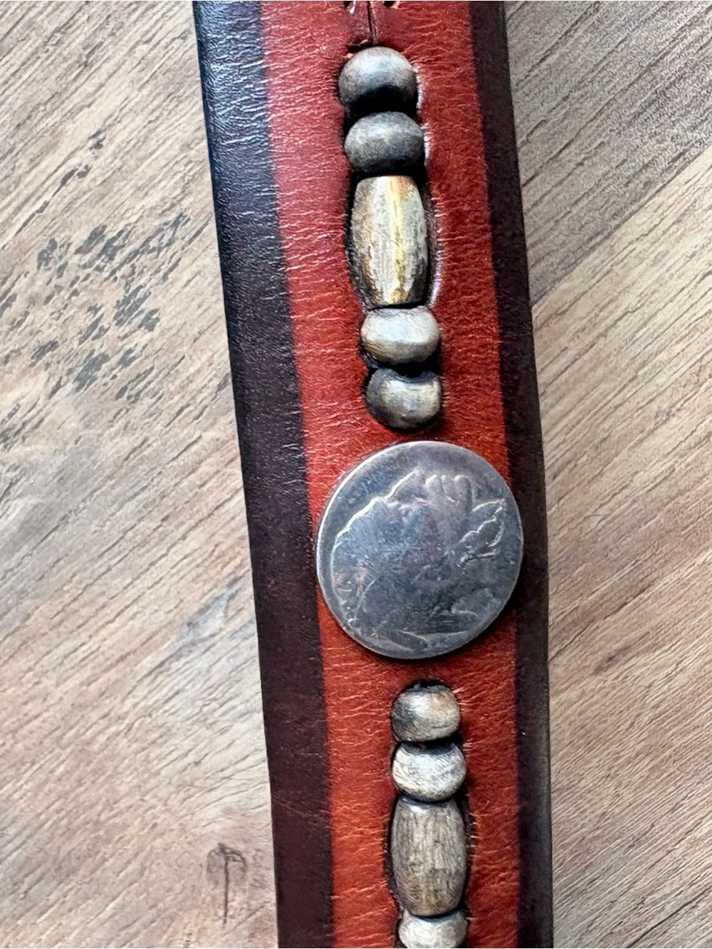 Brighton Leather Vintage Belt Women’s Small/Medium Native American Buffalo Bead